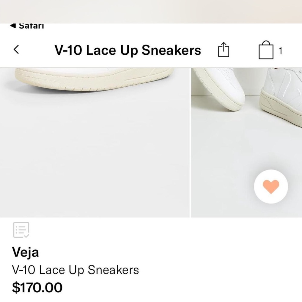 Veja White Leather Low-Top Sneakers - Picture 6 of 6